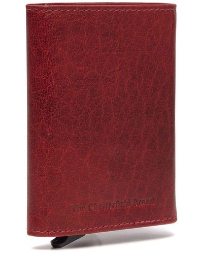 The Chesterfield Brand Antique buff paris kreditkartenetui rfid leder 7 cm - Rot