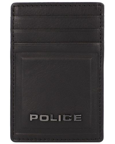 Police Pt16-08536 kreditkartenetui leder 7 cm mit geldscheinklammer - Schwarz