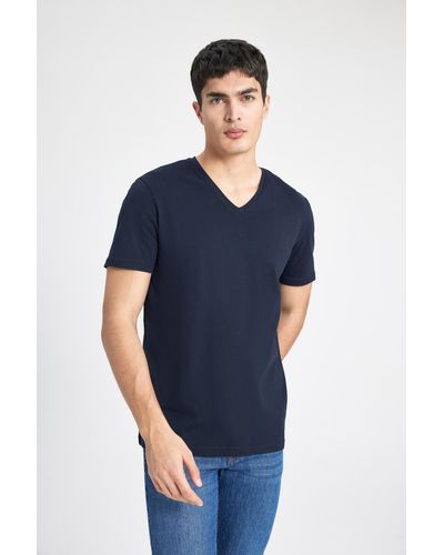 Defacto T-shirt regular fit - Blau