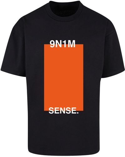 9N1M SENSE Sense orange square tee - Schwarz