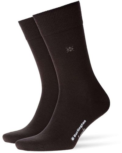 Burlington Socken leeds schurwolle, logo, uni, einheitsgröße, 40-46 - Schwarz