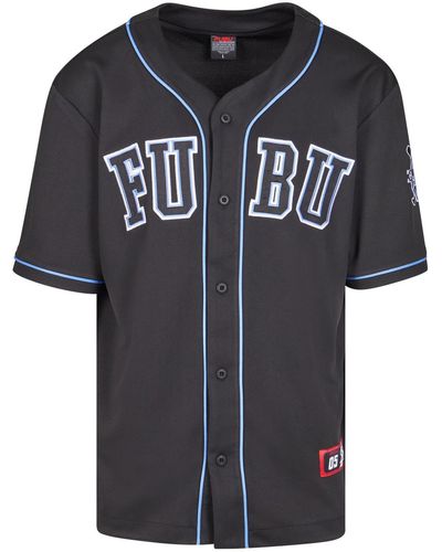 Fubu Fm242-002-1 college mesh baseball jersey - Schwarz