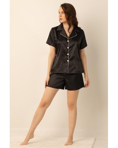 Miorre Pyjama-set aus satin mit shorts - Schwarz