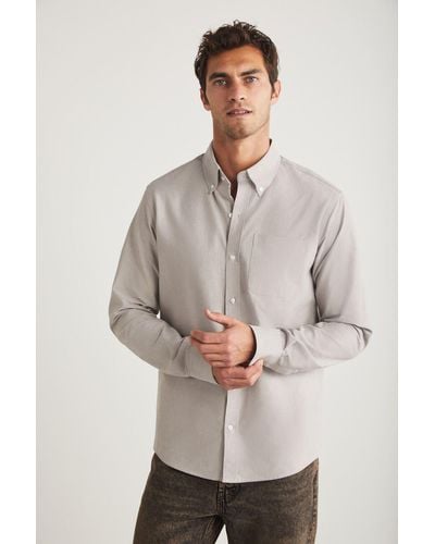 Grimelange Cliff oxford-hemd aus 100 % baumwolle mit taschen in - Grau