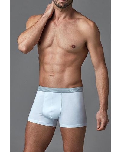 Dagi E, kompakte, schlichte boxershorts aus gekämmter baumwolle - Weiß