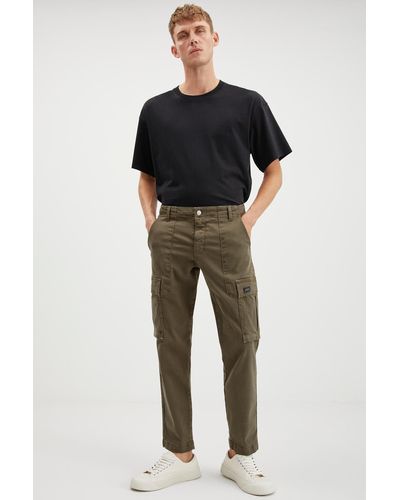 Grimelange Brando denim-cargo-jeans mit 5 taschen, waschbar, fade-effekt, entspannte passform, - Grün