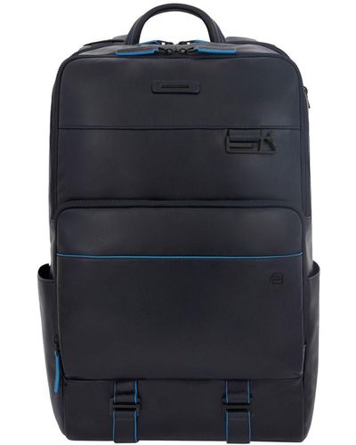 Piquadro B2 revamp rucksack rfid schutz leder 43 cm laptopfach - Blau