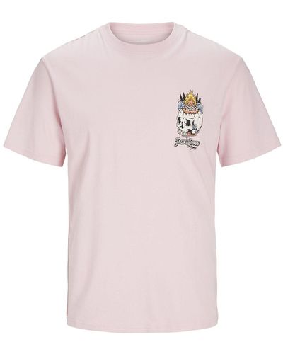 Jack & Jones Gedrucktes rundhals-t-shirt - Pink