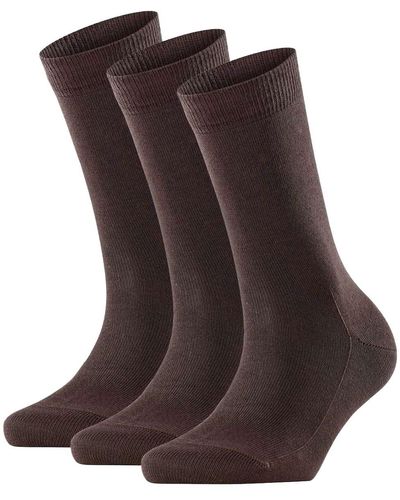 FALKE Socken 3er pack family so, kurzsocken, einfarbig - Braun