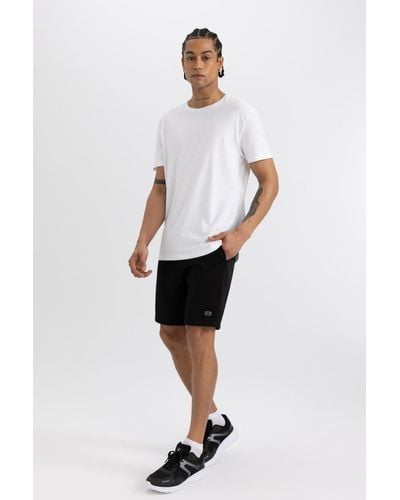 Defacto Fit shorts aus skuba diver-stoff mit kurzem bein - Weiß