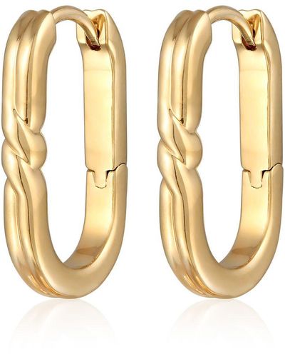Elli Jewelry Ohrringe creolen klappcreolen oval farbe gold - Mettallic
