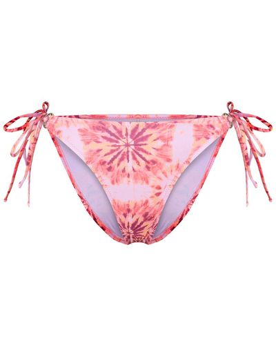 Trendyol Hipster-bikinihose mit blumenmuster und hoher taille zum binden tbess24ba00133 - Pink