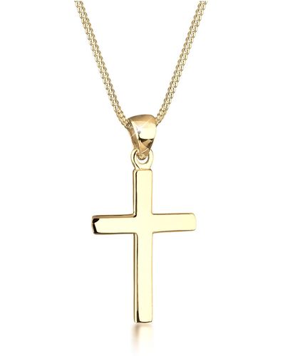 Elli Jewelry Halskette kreuz symbol kommunion konfirmation 925 silber - Mettallic