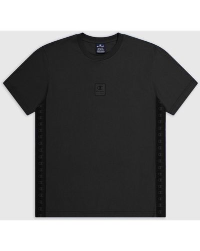 Champion T-shirt mit eckigem ausschnitt – relaxed fit - Schwarz