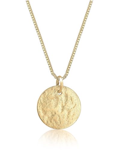 Elli Jewelry Halskette plättchen box chain vintage antik 925 silber - Mettallic