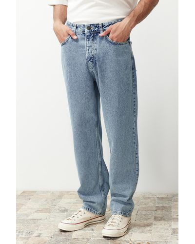 Trendyol E baggy-fit-jeans , lockere jeans - Blau
