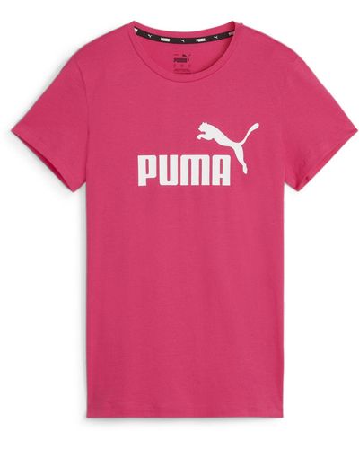 PUMA T-shirt mit essentials-markenlogo - Pink