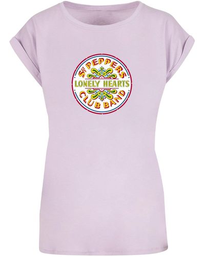 Merchcode Ladies beatles st. peppers lonely hearts t-shirt - Pink