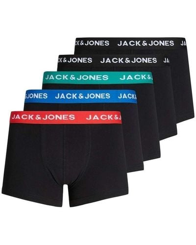 Jack & Jones Jack&jones boxershorts, 5er pack jachuey trunks, baumwoll-stretch - Schwarz