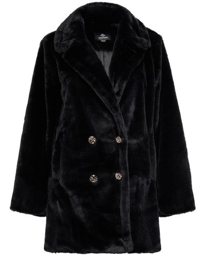 Threadbare Jacke thb furry fur coat - Schwarz