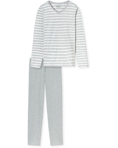Schiesser Pyjama lang – casual essentials - Weiß