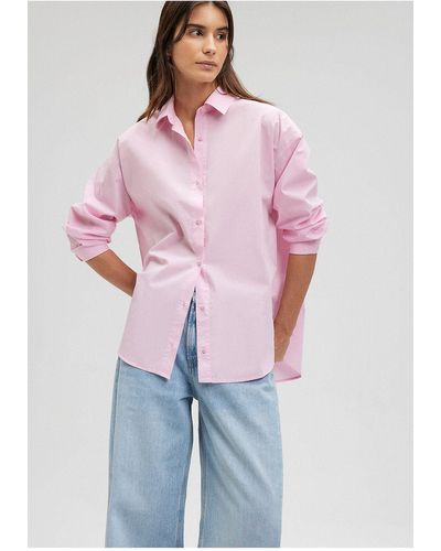 Mavi Popeline übergröße hemd --70973 - Pink