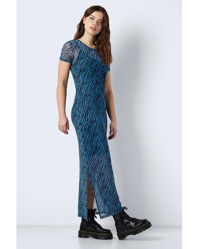 Noisy May Nmcarrie s/s o-neck ankle dress jrs - Blau