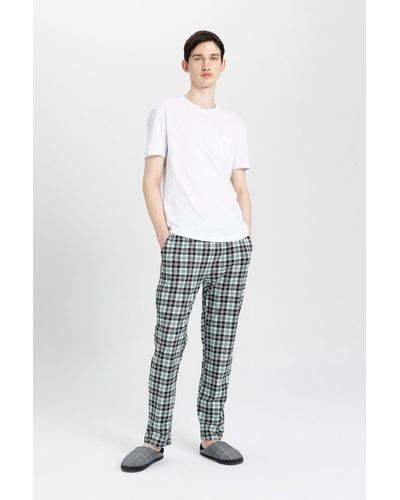 Defacto Pyjama-set mit kurzen ärmeln und normaler passform b7593ax24sp - Weiß