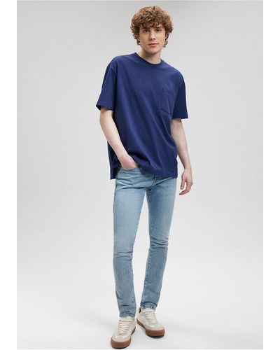 Mavi Marineblaues basic-t-shirt mit rundhalsausschnitt, loose fit / loose relaxed fit066248-84371