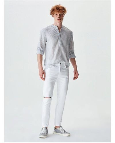 LTB Alvaro – zerrissene skinny-jeans mit niedriger taille - Weiß