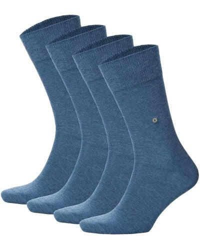 Burlington Socken everyday 4er pack baumwolle, uni, einheitsgröße, 40-46 - Blau