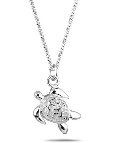 Elli Jewelry Halskette panzerkette schildkröte anhänger sonne 925 silber - Weiß