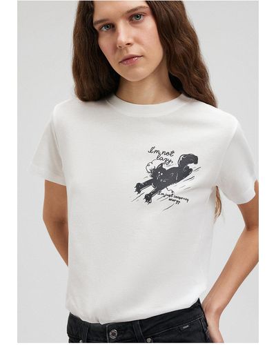 Mavi Es t-shirt mit katzenmuster, slim fit / slim fit-70057 - Grau