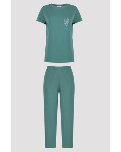 Penti Pyjama-set mit herzmotiv von base - Grün