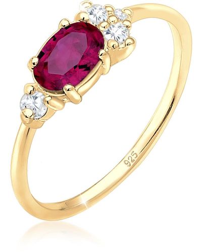 Elli Jewelry Ring rubin - Pink