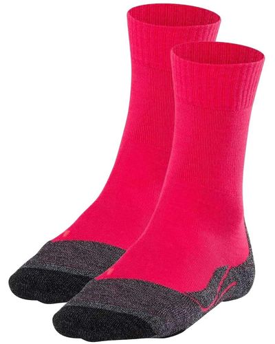 FALKE Socken 2er pack trekkingsocken tk 2, ergonomic, merinowoll-mix - Pink