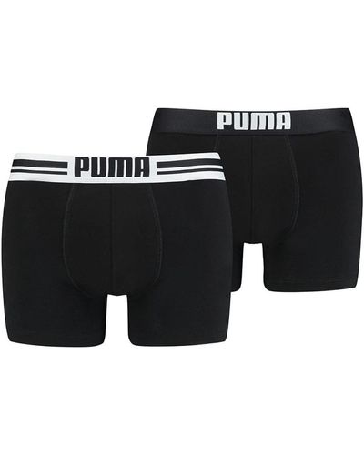 PUMA Boxershorts placed logo boxer, everyday, 2er pack - Schwarz