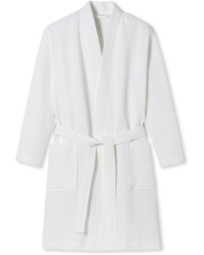 Schiesser Bademantel eleganter kimono - Weiß