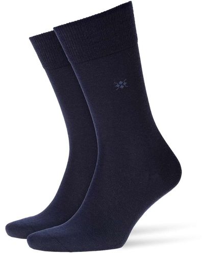 Burlington Socken leeds schurwolle, logo, uni, one size, 40-46 - Blau