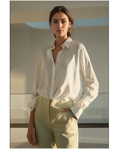 Trendyol Premium oversize/wide fit satin woven shirt - Weiß