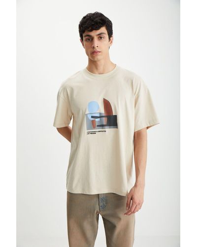 Grimelange T-shirt , 100 % baumwolle, rundhalsausschnitt, bedruckt, - Natur