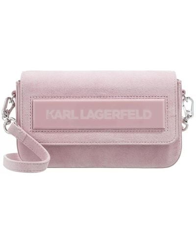 Karl Lagerfeld Essential k sm flap shb sued pink mist