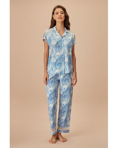SUWEN Ocean maskulines pyjama-set - Blau