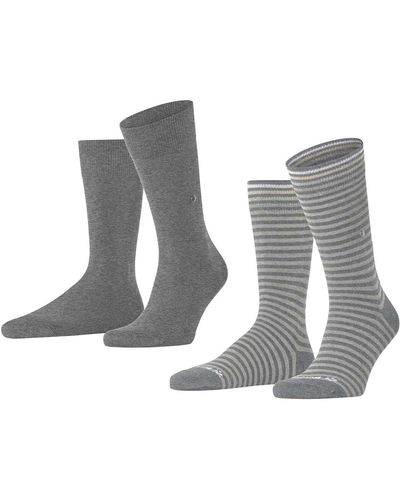 Burlington Socken, 2er pack everyday stripe so mixed, baumwolle, einheitsgröße - Grau