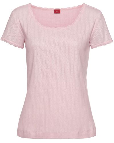 S.oliver Pyjamaoberteil unifarben - Pink