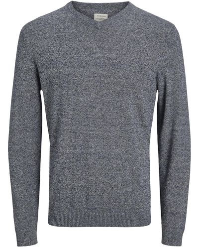 Jack & Jones Pullover v-ausschnitt pullover sweater v-neck jj basic knit - Grau