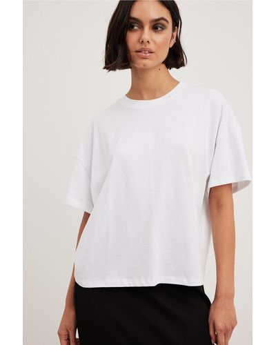 NA-KD Übergroßes t-shirt mit 3⁄4-ärmeln - Weiß