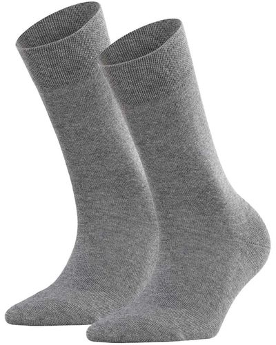 FALKE Socken 2er pack sensitive london, kurzsocken, einfarbig - Grau