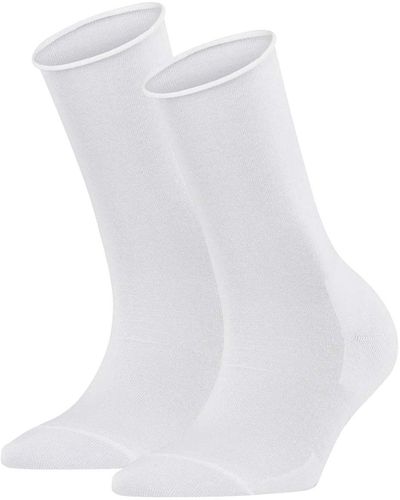 FALKE Socken active breeze 2er pack uni, rollbündchen, lyocellfaser - Weiß