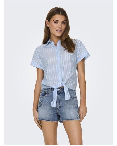 ONLY Hemd normal geschnittenes hemdkragen hemd - Blau